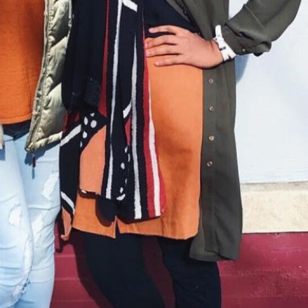 Suede terra cotta skirt